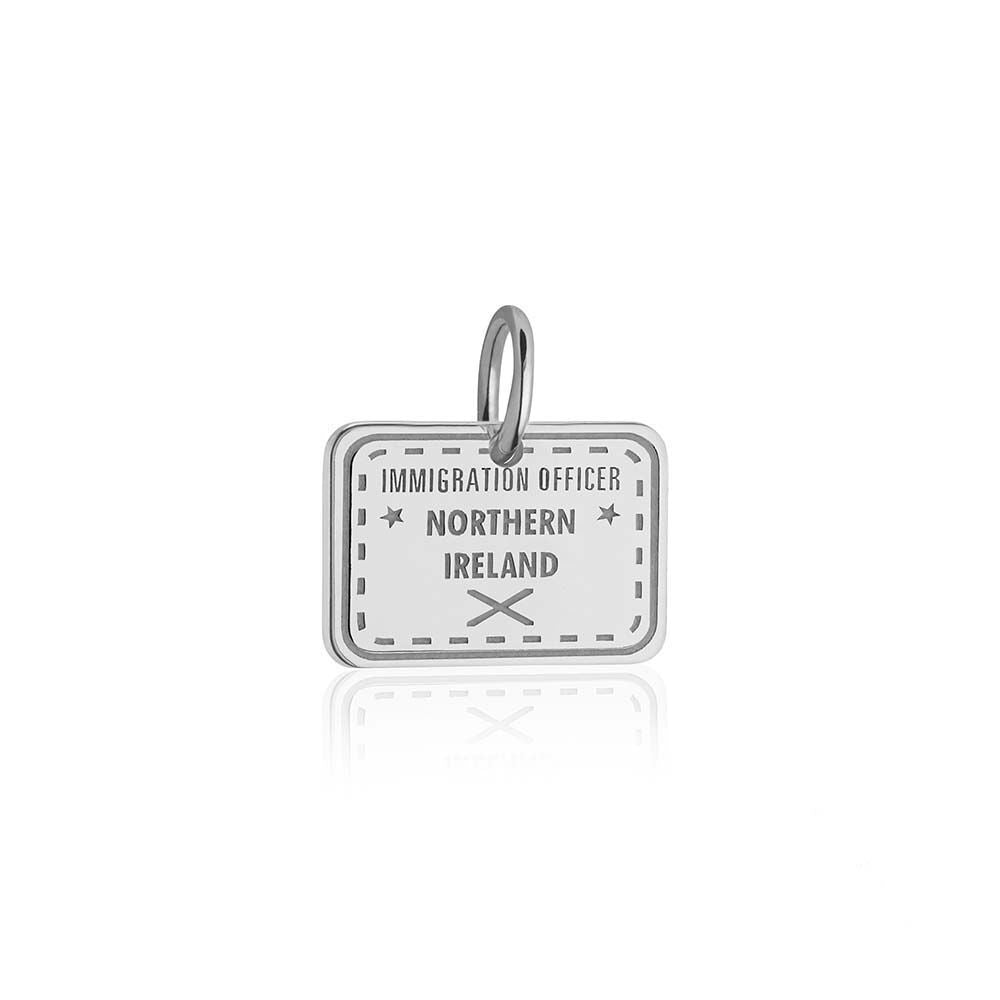 Sterling Silver Charm, Northern Ireland Passport Stamp - JET SET CANDY  (1720201838650)