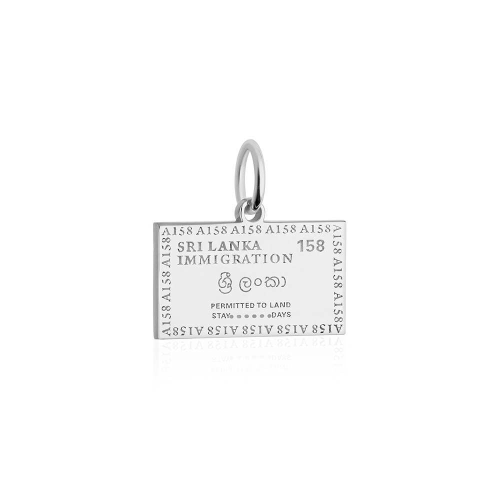 Sterling Silver Charm, Sri Lanka Passport Stamp - JET SET CANDY  (1720199872570)