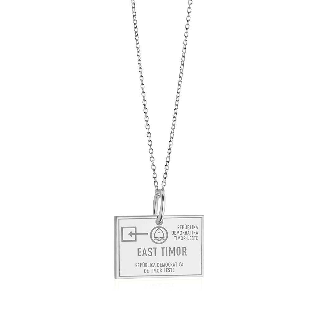 Sterling Silver Charm, Timor-Leste Passport Stamp (SHIPS JULY) - JET SET CANDY  (1720200069178)