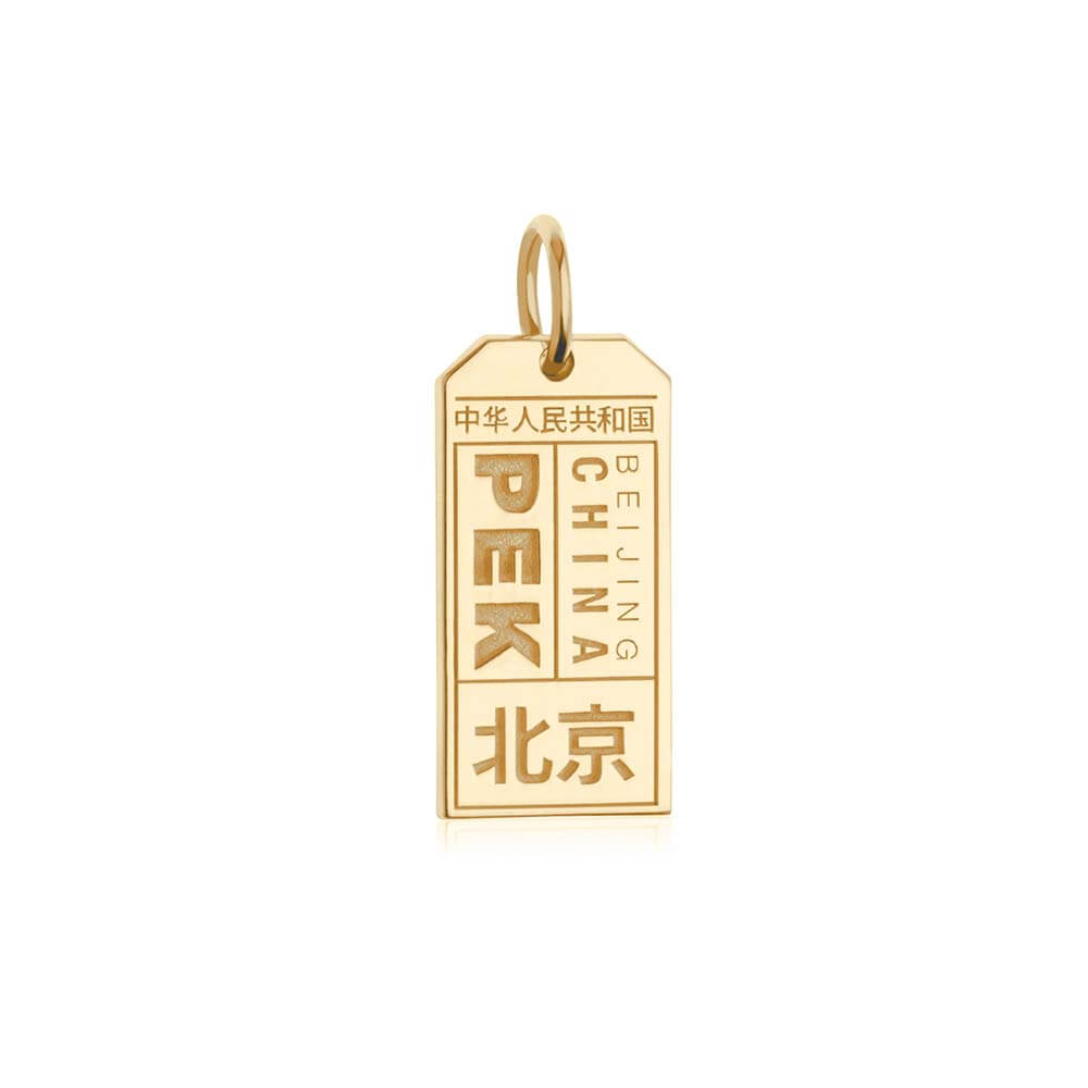 Gold China Charm, PEK Beijing Luggage Tag - JET SET CANDY  (1720195317818)