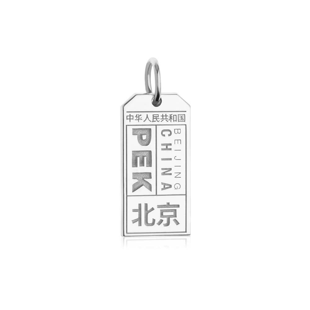 Silver China Charm, PEK Beijing Luggage Tag - JET SET CANDY  (1720195285050)