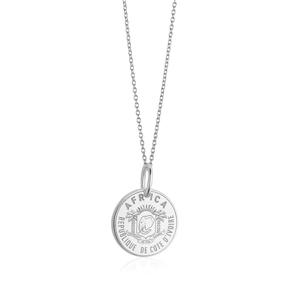 Sterling Silver Travel Charm, Cote d'Ivoire Passport Stamp - JET SET CANDY  (1720205377594)
