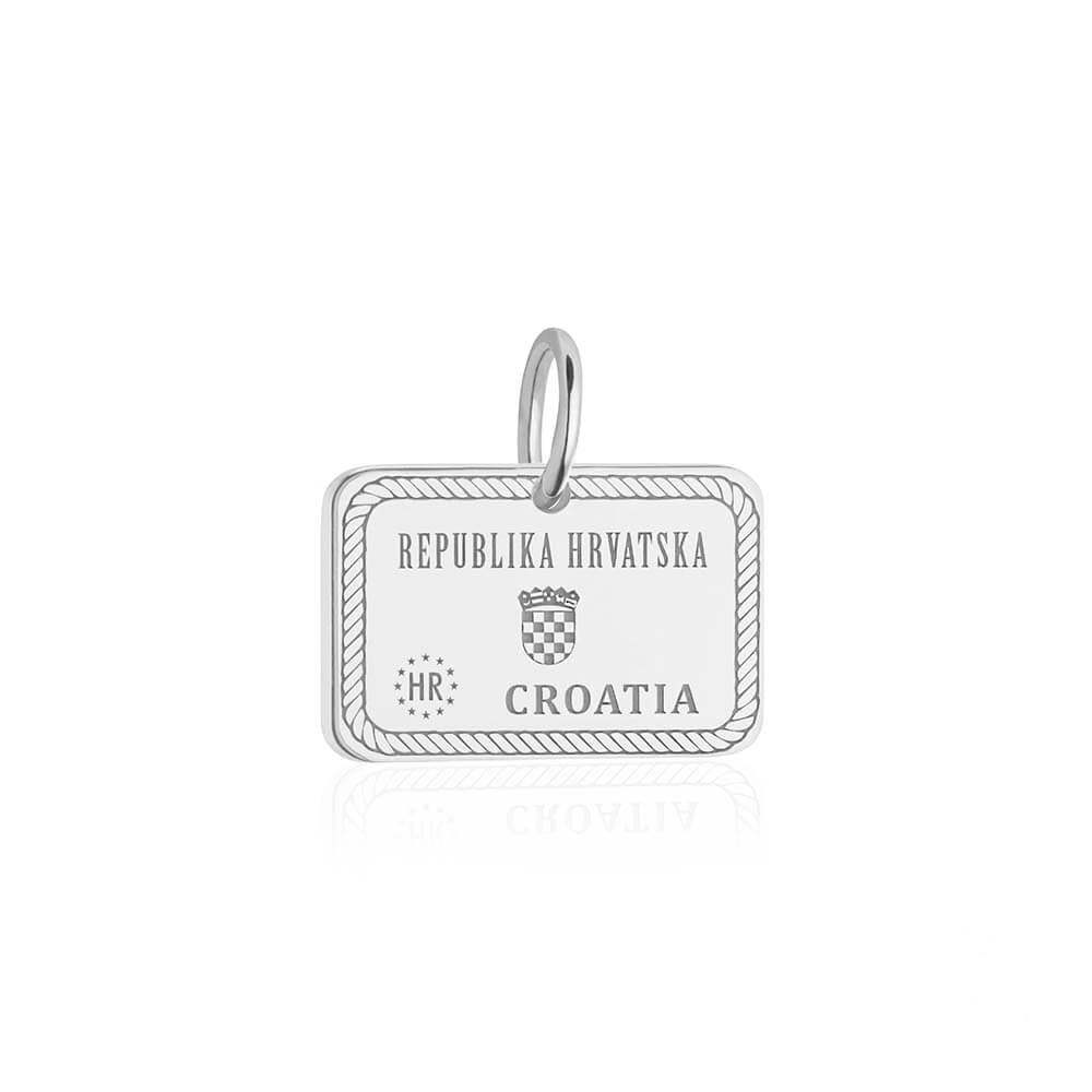 Sterling Silver Croatia Charm, Passport Stamp - JET SET CANDY  (1720207474746)