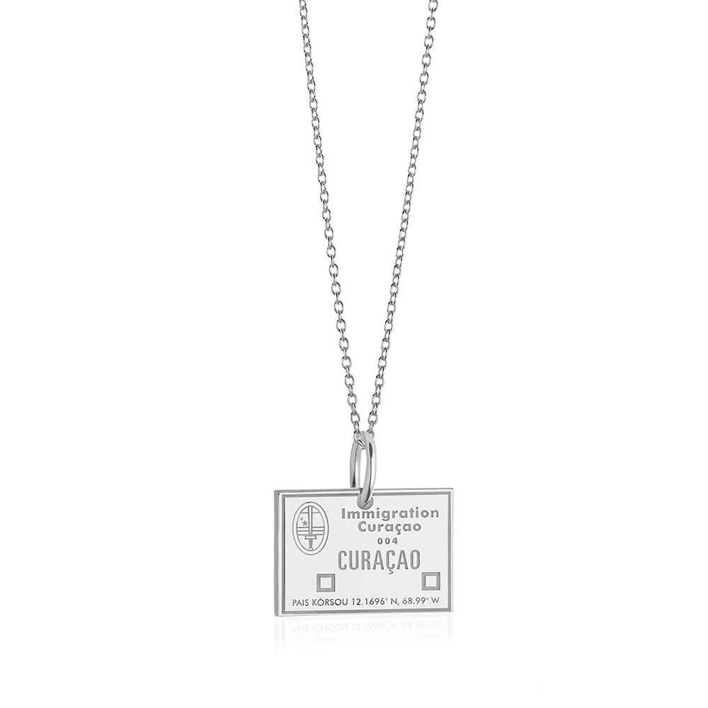 Sterling Silver Travel Charm, Curacao Passport Stamp (SHIPS JUNE) - JET SET CANDY  (1720207507514)