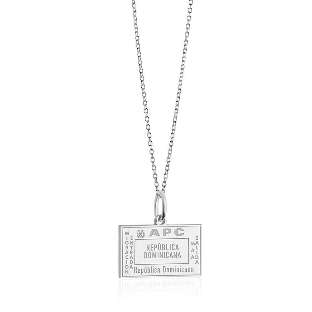 Sterling Silver Dominican Republic Charm, Passport Stamp - JET SET CANDY  (1720207573050)