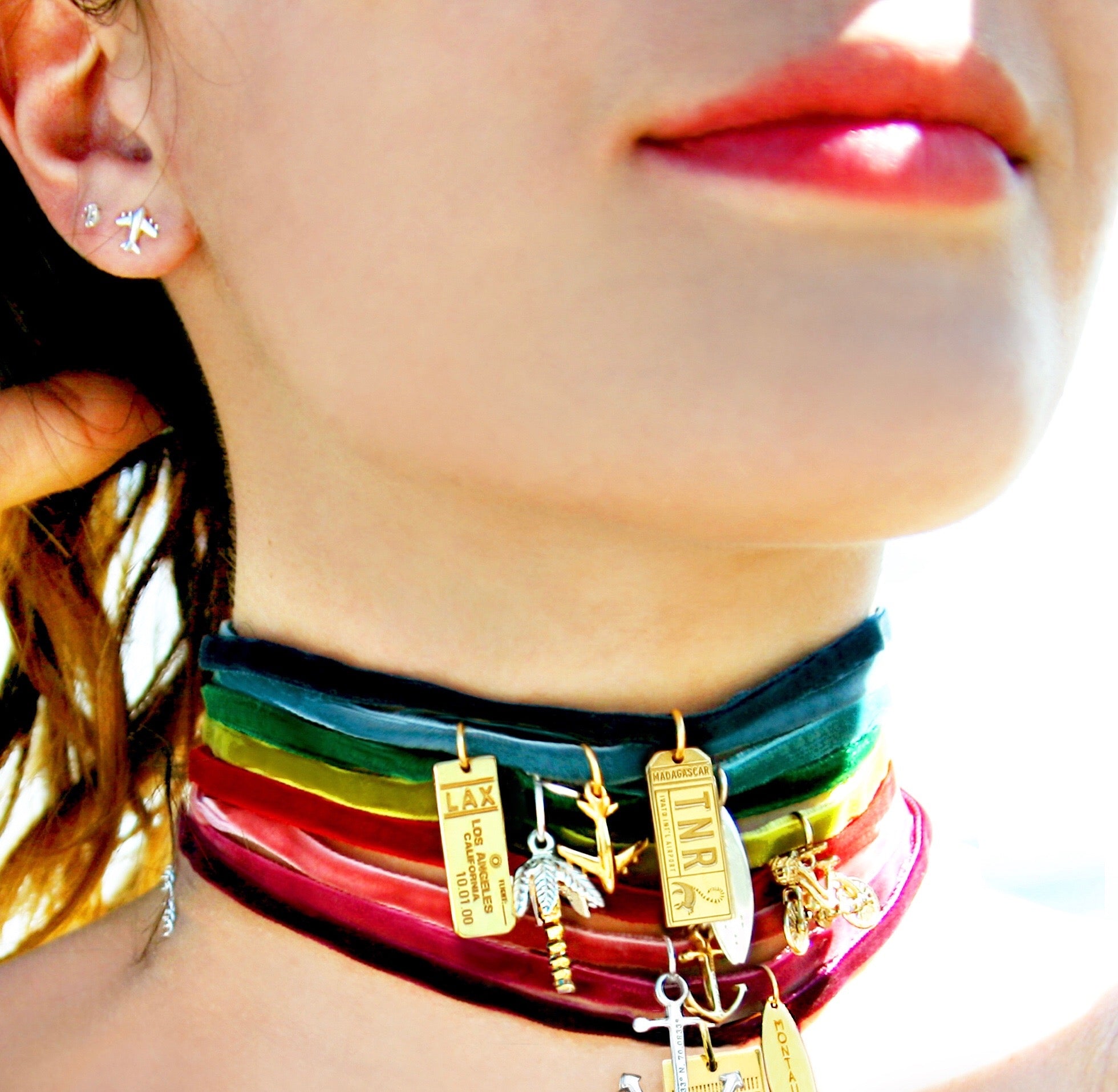 Gold Airplane Earrings - JET SET CANDY  (1720176640058)