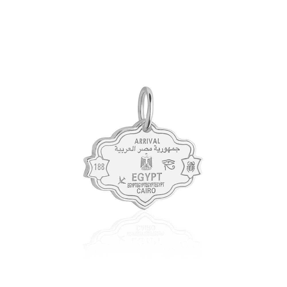 Sterling Silver Travel Charm, Egypt Passport Stamp (SHIPS JUNE) - JET SET CANDY  (1720205574202)