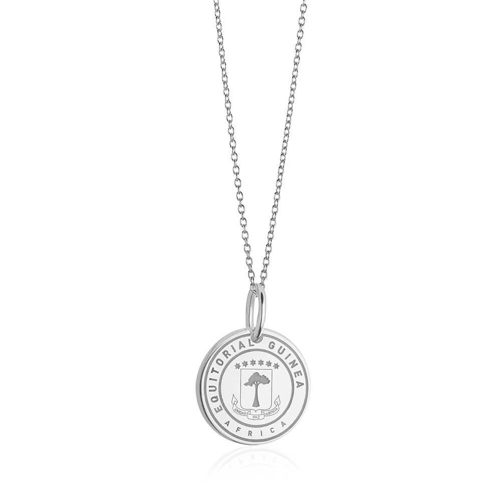 Sterling Silver Travel Charm, Equatorial Guinea Passport Stamp - JET SET CANDY  (1720205639738)
