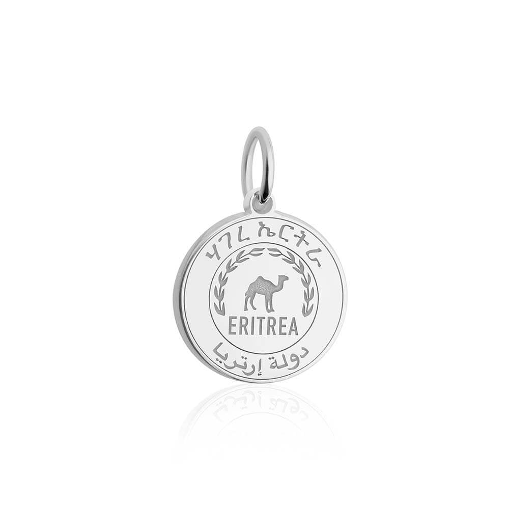 Sterling Silver Travel Charm, Eritrea Passport Stamp - JET SET CANDY  (1720205672506)