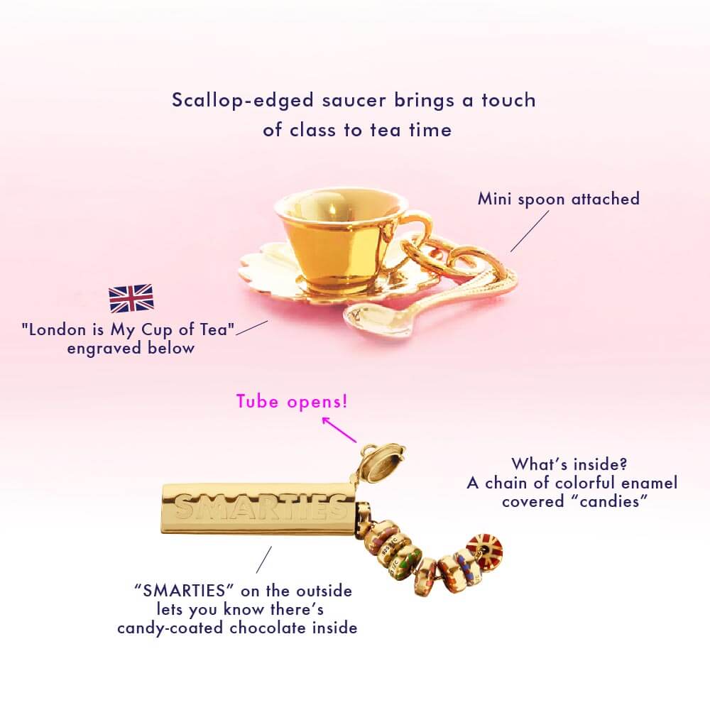 Solid Gold London Charm, British Candy - JET SET CANDY (6961457594552)