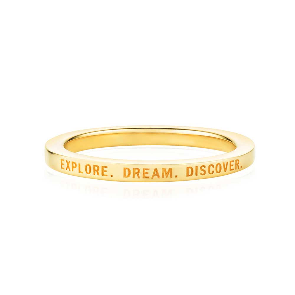 Gold Travel-Inspired Ring, Explore Dream Discover - JET SET CANDY  (1977346261050)