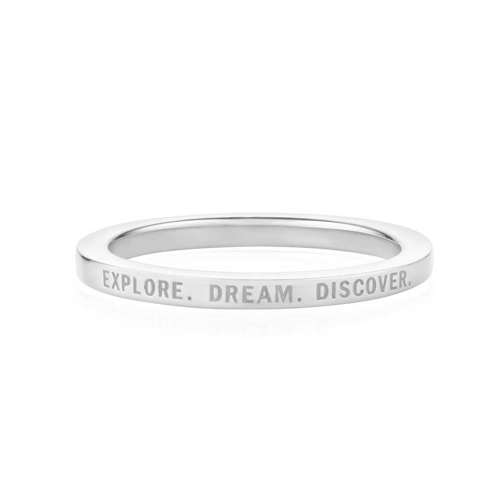 Silver Travel-Inspired Ring, Explore Dream Discover - JET SET CANDY  (1977345015866)