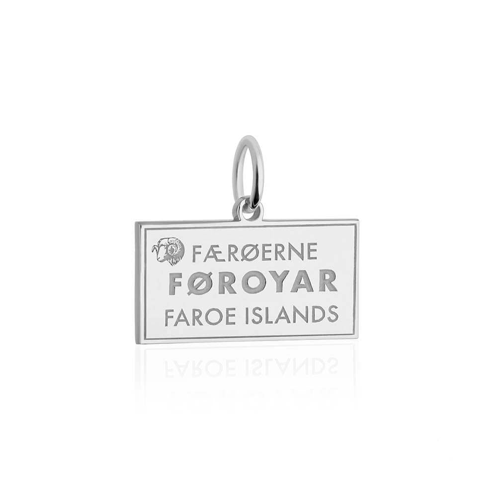 Sterling Silver Travel Charm, Faroe Islands Passport Stamp - JET SET CANDY  (1720202297402)