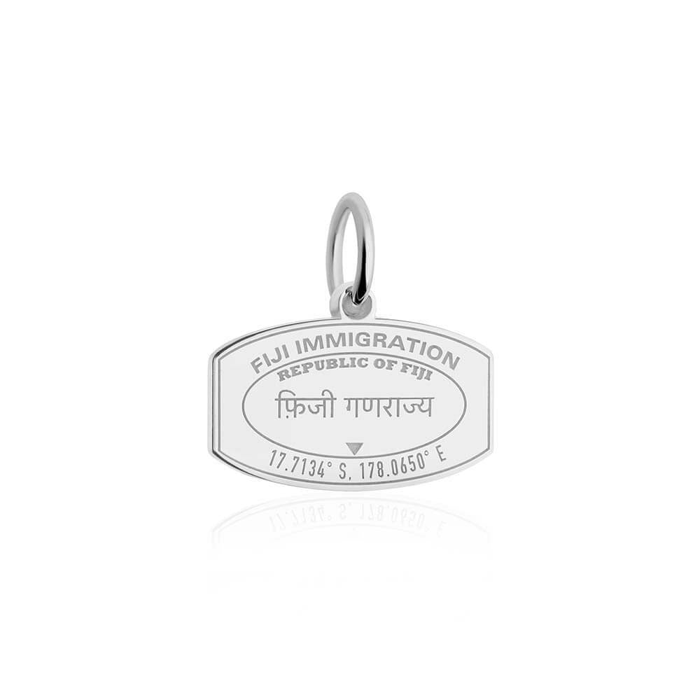 Sterling Silver Travel Charm, Fiji Passport Stamp - JET SET CANDY  (1925226659898)