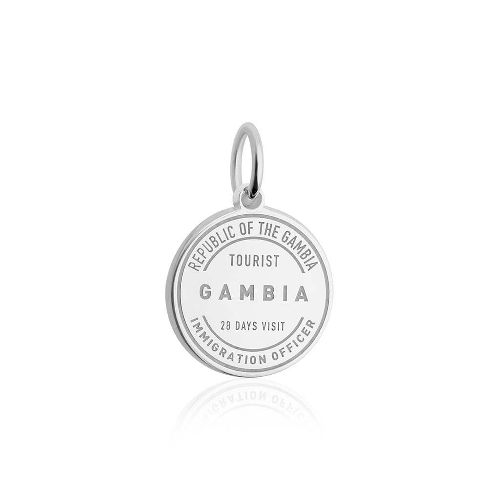 Sterling Silver Travel Charm, Gambia Passport Stamp - JET SET CANDY  (1720205934650)