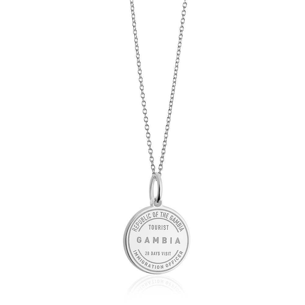 Sterling Silver Travel Charm, Gambia Passport Stamp - JET SET CANDY  (1720205934650)