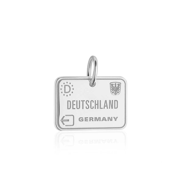 Germany Passport Stamp Charm Sterling Silver Travel Charm JET SET CANDY