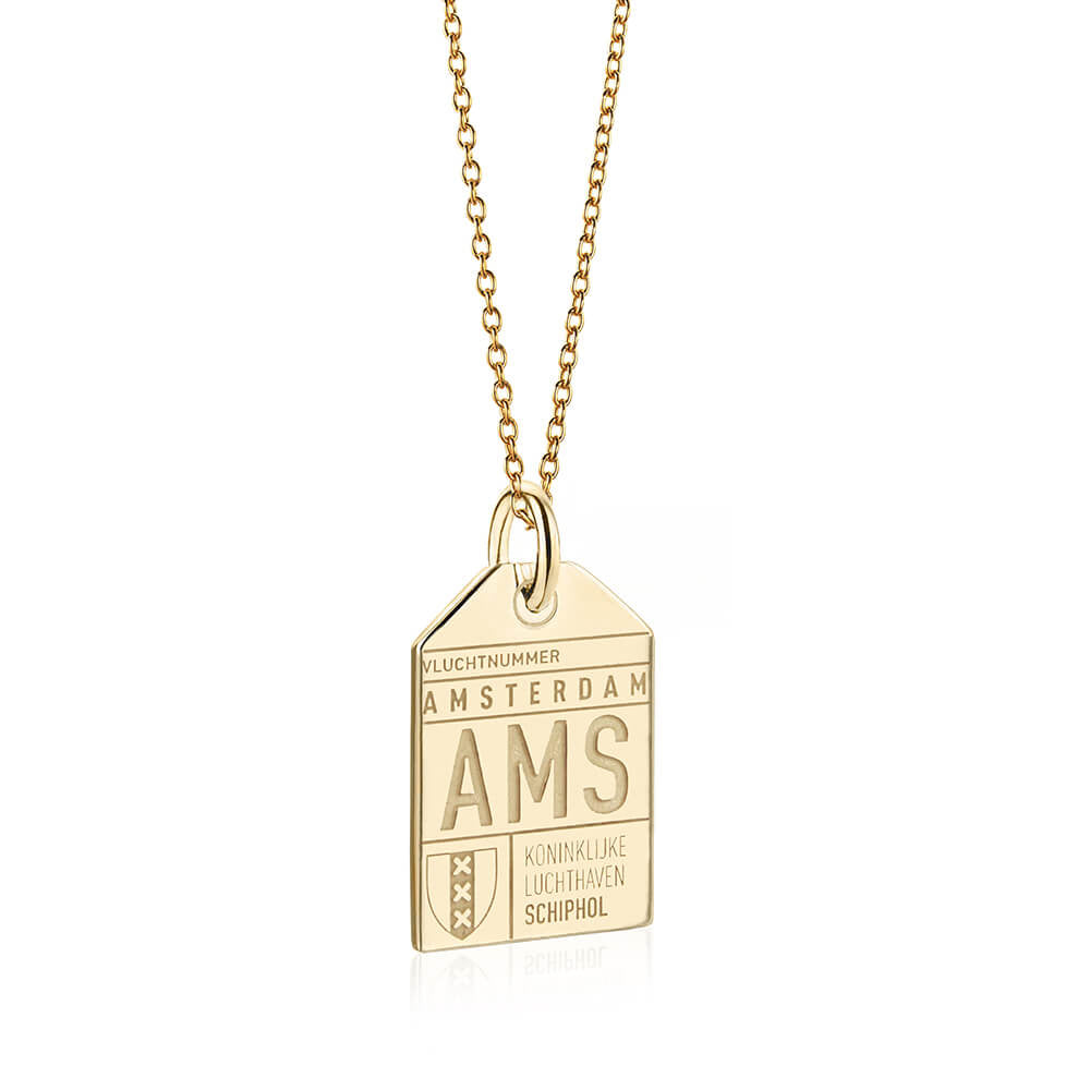 Gold Amsterdam Charm, AMS Luggage Tag - JET SET CANDY (7781392384248)
