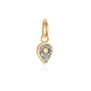 April Map Pin Charm Diamond Enamel, Solid Gold