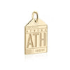 Solid Gold Greece Charm, ATH Athens Luggage Tag - JET SET CANDY (7781903892728)