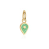 August Map Pin Charm Peridot Enamel, Solid Gold