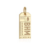 Birmingham Alabama USA BHM Luggage Tag Charm Gold