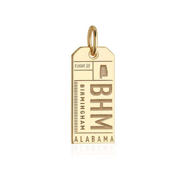 Birmingham Alabama USA BHM Luggage Tag Charm Gold