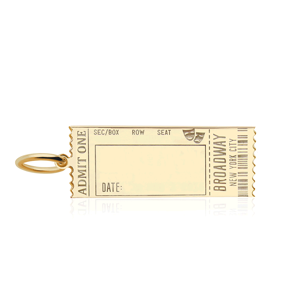 Gold Broadway Ticket Charm - JET SET CANDY (7807966904568)