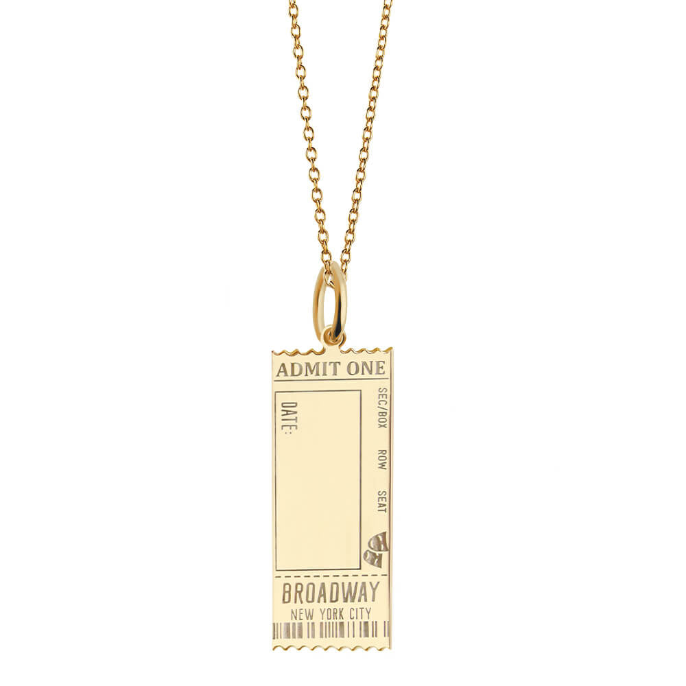 Gold Broadway Ticket Charm - JET SET CANDY (7807966904568)