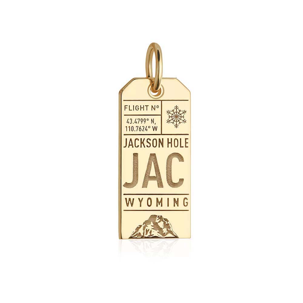 Gold Jackson Hole, Wyoming JAC Luggage Tag Charm (4745356214360)