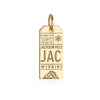 Jackson Hole Wyoming USA JAC Luggage Tag Charm Gold