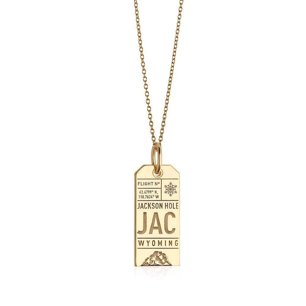 Gold Jackson Hole, Wyoming JAC Luggage Tag Charm (4745356214360)