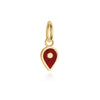 January Map Pin Charm Garnet Enamel, Solid Gold