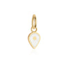 June Map Pin Charm Pearl Enamel, Solid Gold