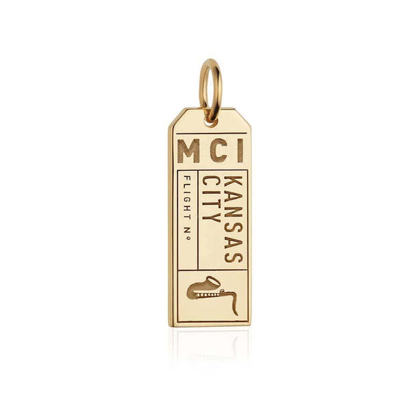 Gold Kansas City, Missouri MCI Luggage Tag Charm