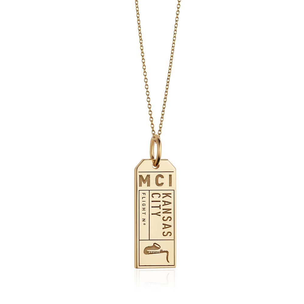 Gold Kansas City, Missouri MCI Luggage Tag Charm - JET SET CANDY  (2457724256314)