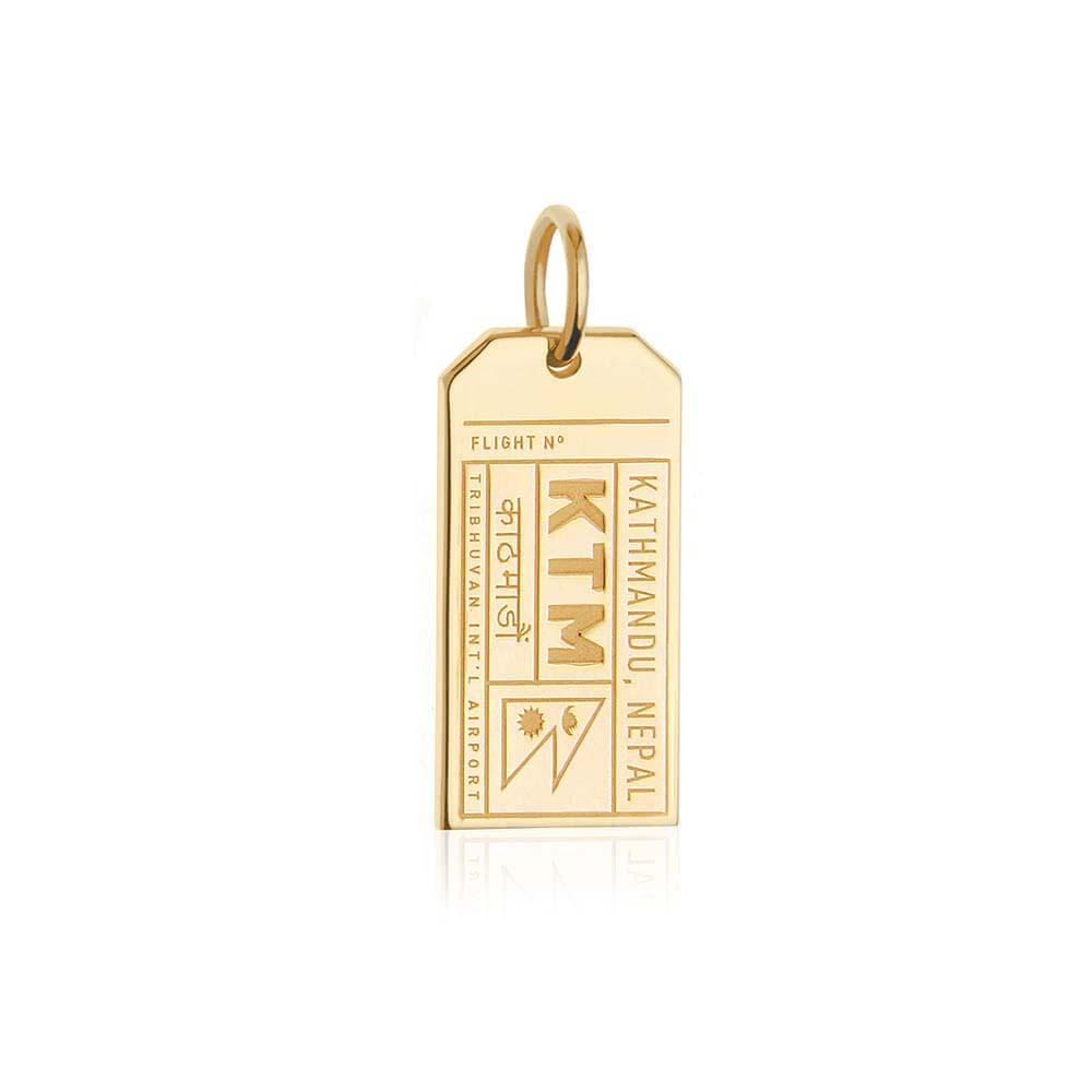 Kathmandu Nepal KTM Luggage Tag Charm Solid Gold