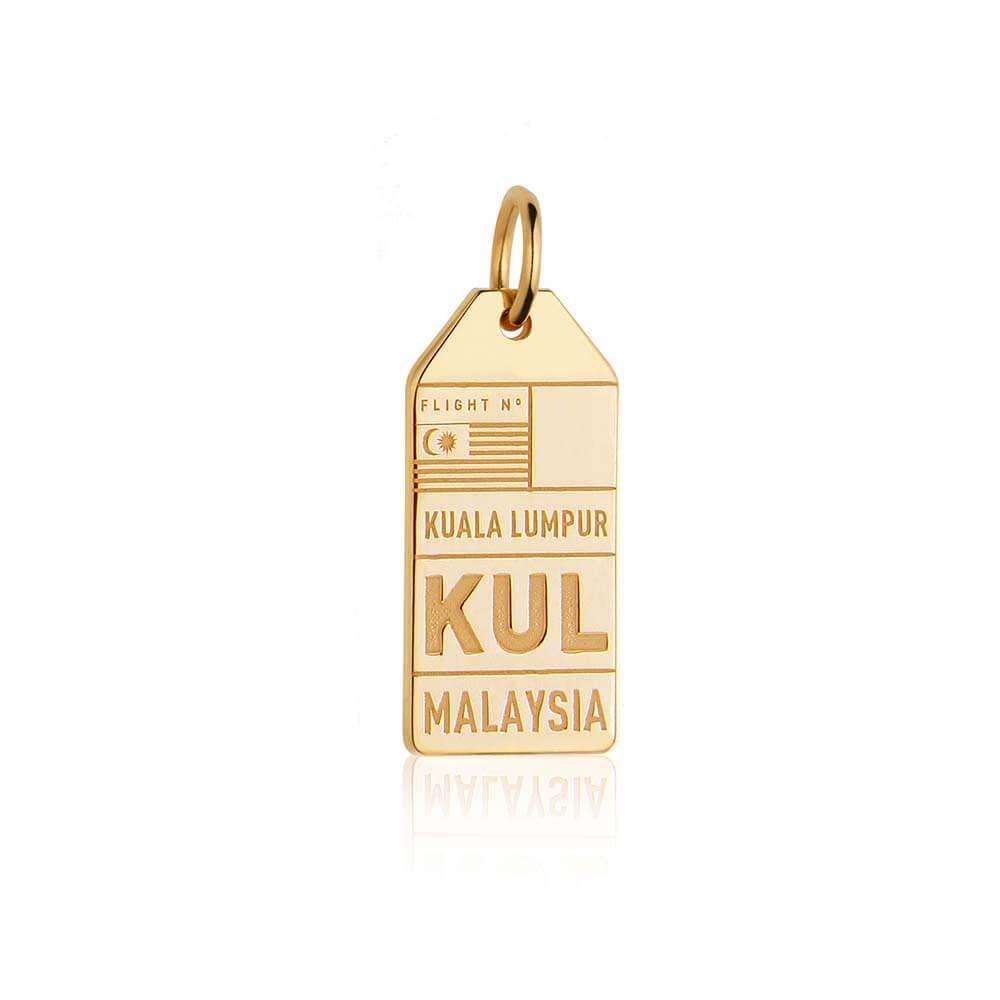 Solid Gold Asia Charm, KUL Kuala Lumpur Luggage Tag - JET SET CANDY  (1720186798138)