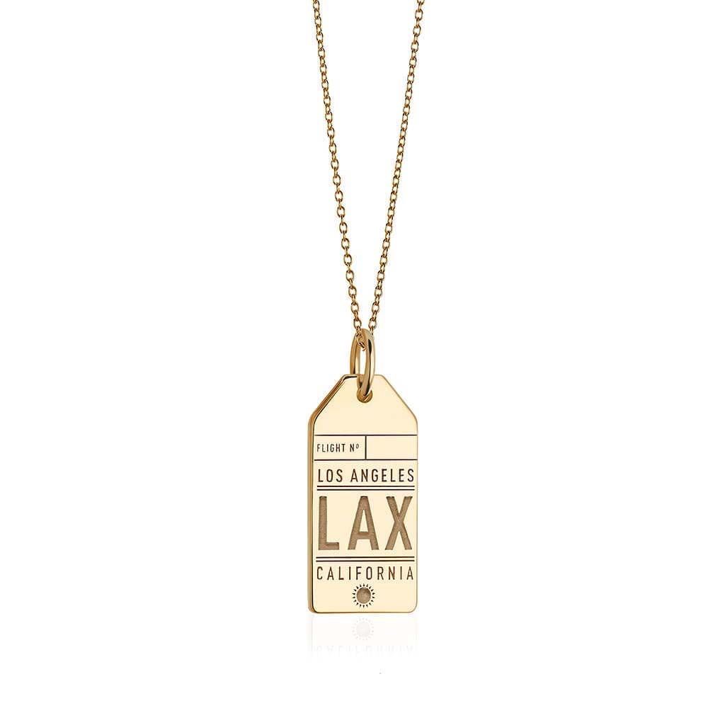 Gold Los Angeles LAX Charm, Luggage Tag - JET SET CANDY (6950295208120)