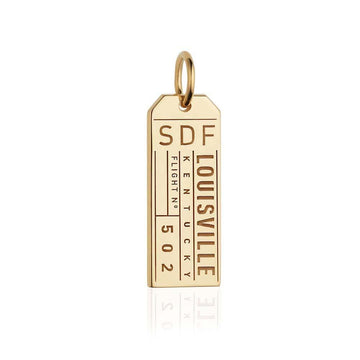 Louisville Kentucky USA SDF Luggage Tag Charm Solid Gold