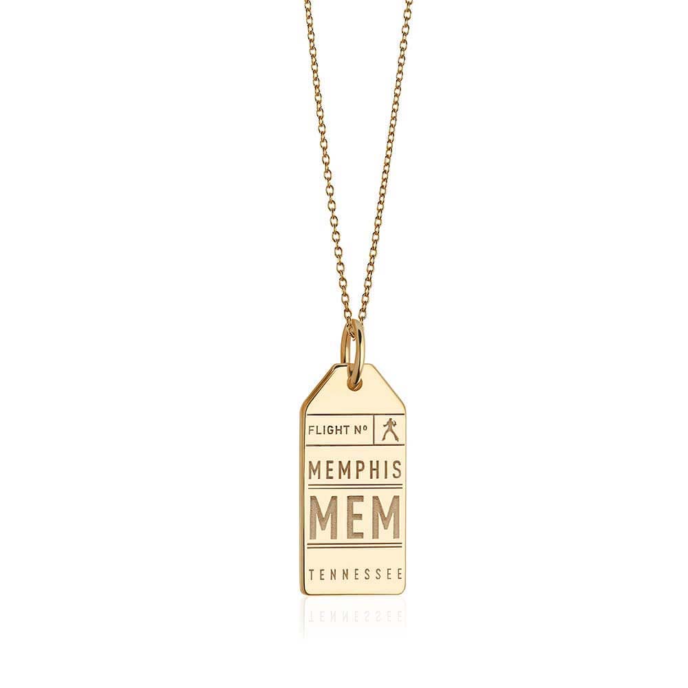 Gold Memphis Tennessee MEM Luggage Tag Charm (4745341141080)