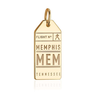 Memphis Tennessee USA MEM Luggage Tag Charm Gold