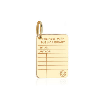 New York Public Library Card Charm Gold