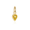 November Map Pin Charm Golden Topaz Enamel, Solid Gold