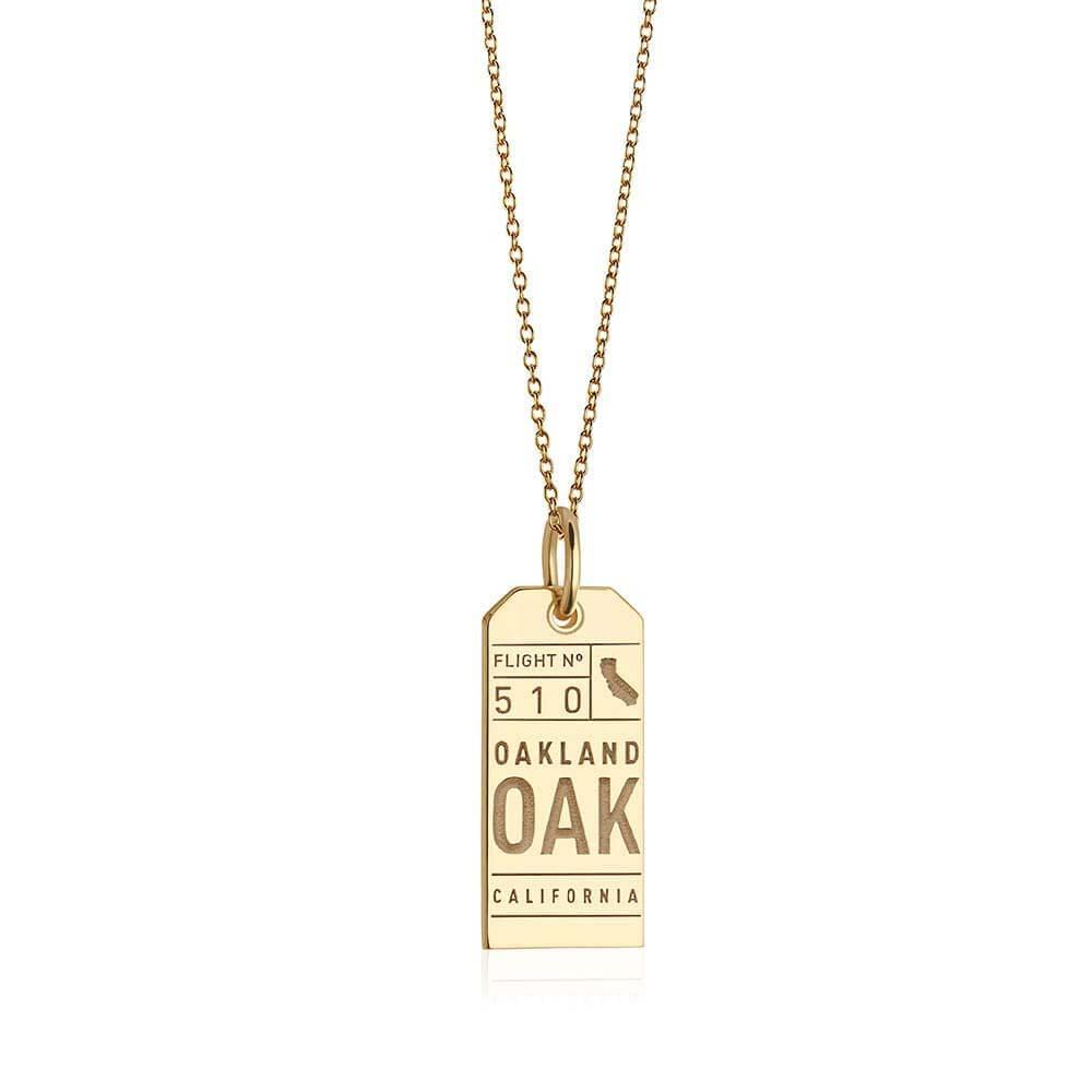 Gold Oakland California OAK Luggage Tag Charm (4745303752792)