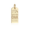Oakland California USA OAK Luggage Tag Charm Gold