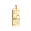 Paris France CDG Luggage Tag Charm Gold