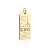 Gold CDG Paris Luggage Tag Charm - JET SET CANDY (7781392646392)