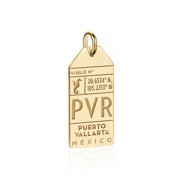 Puerto Vallarta Mexico PVR Luggage Tag Charm Gold