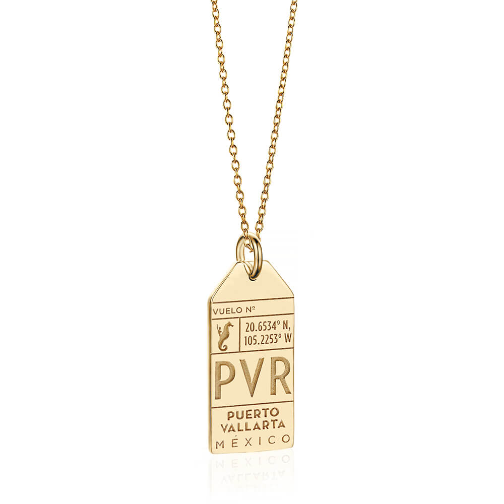 Gold Puerto Vallarta, Mexico PVR Luggage Tag Charm (6606067237048)